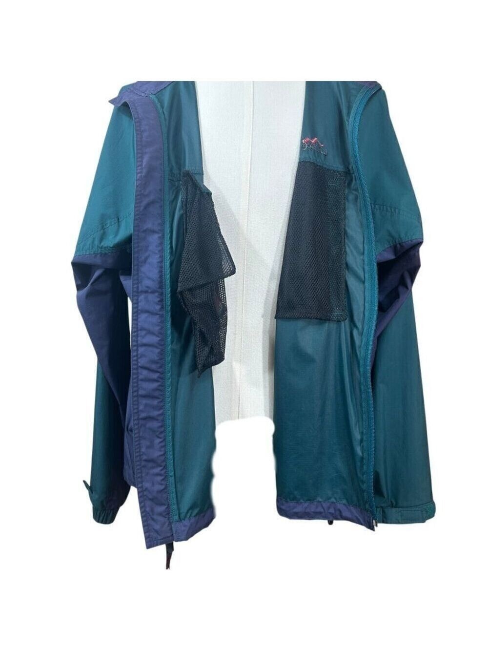 L.L. Bean Men's Blue Teal Full Zip Nylon Packable Windbreaker Size L - Picture 6 of 14